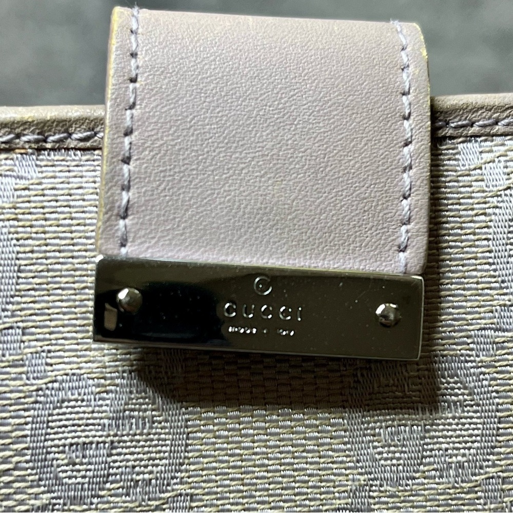 Gucci Lavender Cream GG Canvas Compact Wallet w/ Box Authentic PROJECT - Picture 4 of 14